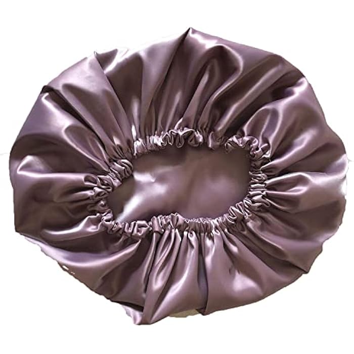 not known Curly Hair Satin Bonnet - comfortable size-cashmere mauve - Image 2
